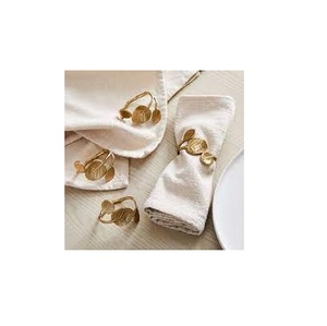 Anillo de servilletas dorado, diseño de hojas de latón para restaurante de boda, aspecto moderno, venta al por mayor - Product Image 5