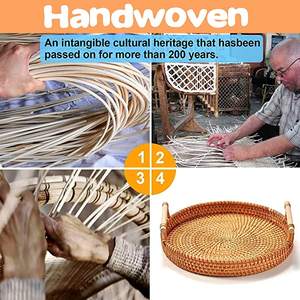 ตกแต่งบ้านคลาสสิกผลิตในอินเดียคุณภาพสูงโรงแรมร้านอาหารอุปกรณ์ Handทอถาดหวายง่ายพกพาและเสิร์ฟ - Product Image 5