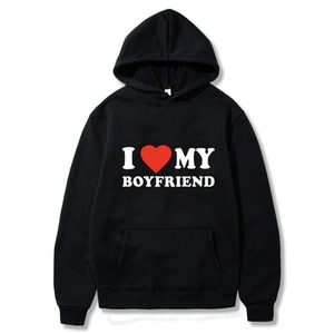 เสื้อฮู้ดพิมพ์ลาย I Love My Boyfriend/Girlfriend สุดฮิตปี 2026 แฟชั่นคู่รัก สไตล์สปอร์ต ลำลอง - Product Image 5