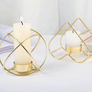 Portavelas de metal vintage perfecto para eventos culturales apartamentos casas banquetes interiores - Product Image 1