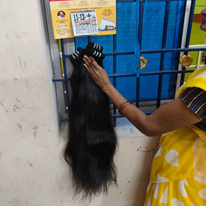 Paquet de tissage de cheveux bouclés droits ondulés naturels non traités avec cuticule alignée vente en gros de fournisseurs de cheveux humains indiens bruts en vrac - Product Image 1