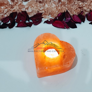 เชิงเทียนเกลือหิมาลายันแกะสลักรูปหัวใจเป็นมิตรต่อสิ่งแวดล้อมพร้อมความรักและพลังงานในเชิงบวก - Product Image 4