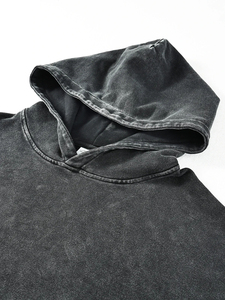 Sudadera con Capucha para Hombre, Estilo Vintage, Lavado Ácido, Diseño Gráfico, Talla Grande, Estilo Desgastado, Informal, Venta al Por Mayor Personalizada - Product Image 4