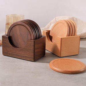 Juego de Posavasos de Madera Natural, Tapetes Rústicos para Bebidas, Perfectos para Proteger la Mesa en el Hogar y la Oficina - Product Image 4