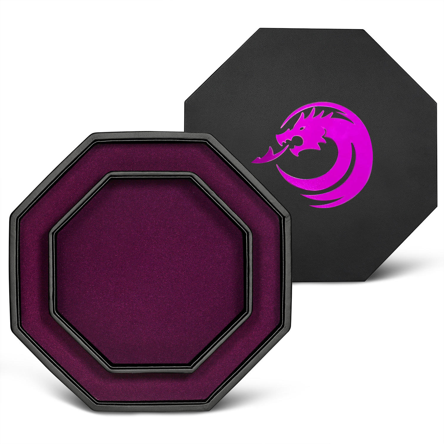 Изготовленный на заказ логотип из искусственной кожи кости Арена прокатки лоток и хранения совместим Octangle DND лоток для DND игры и настольный ролевых игр