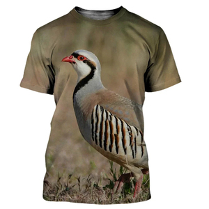 Caza animales codorniz 3D estampado verano hombres cuello redondo Camiseta Casual manga corta Camiseta de gran tamaño moda hombres ropa - Product Image 3