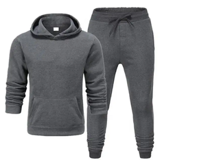 Survêtement deux-pièces de couleur personnalisée pour hommes, costume de survêtement en molleton de coton à motif solide, taille plus 100%, en coton polyester - Product Image 3