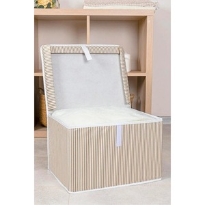 Boîte de rangement multifonction beige mini 40x30x26 cm pour le rangement des vêtements - Product Image 1