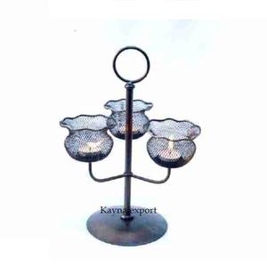 Bougeoir artisanal en métal de styliste, support de bougie en métal en verre et en métal pour les décors de maison, utilisation en gros, nouvelle collection - Product Image 2