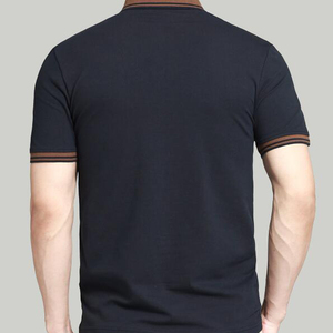 Men's Casual 100% Cotton Short Sleeve Heavyweight for Polo <b>Shirt</b> Breathable Quick Dry Contrast <b>Collar</b> Plus Size Knitted <b>T</b>-<b>Shirts</b> - Product Image 3
