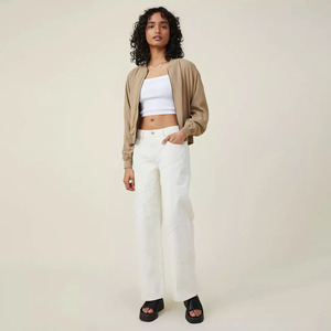 2025 otoño alta calidad mujeres Crop Letterman chaquetas invierno manga larga abrigos cuero bombardero chaqueta de béisbol personalizada - Product Image 5