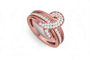 แหวนทองคำ 14K ประดับเพชรแท้ 54 เม็ด น้ำหนัก 0.40 กะรัต ดีไซน์หรูหราสำหรับสุภาพสตรี - Product Image 3