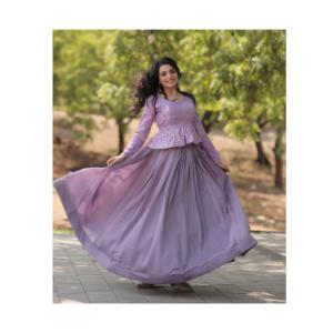 Ropa india y pakistaní Pure Dyable Viscose Jacquard Lehenga Choli para fiestas de bodas y ocasiones festivas - Product Image 1
