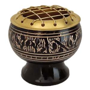 กระถางธูปทองเหลืองเคลือบผงสีดำปรับได้ - Product Image 2