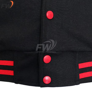 แจ็คเก็ตวิซาร์ดขายดี แจ็คเก็ตวิซาร์ดขนแกะสไตล์เท่ห์สำหรับฤดูหนาว แจ็คเก็ตวิซาร์ดเบสบอลบอมเบอร์สำหรับผู้ชาย - Product Image 4