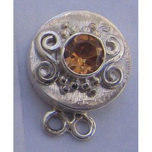 Fermoir en laiton plaqué or 18 carats fait main avec citrine de forme carrée, composants de bijouterie pour la création de bijoux - Product Image 1