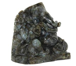 Labradorite Ganesha sculpture à la main Statues sculptées à la main Figurine pidras naturelles cristal pierre de guérison - Product Image 5