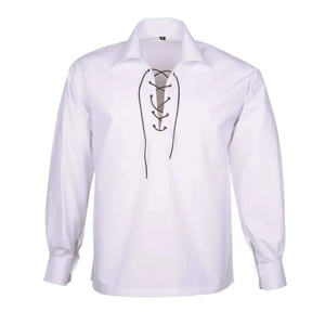 เสื้อ Jacobite สก็อตแขนยาวป้องกันริ้วรอยของผู้ชายเสื้อทรงสก็อตผ้าลินินเป็นมิตรต่อสิ่งแวดล้อมวัสดุวินเทจไฮแลนด์ลูกไม้ - Product Image 1