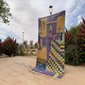 Alfombras de diseñador multicolor y multipatrón Patrón de estampado de bloque de mano Dhurries 100% Alfombras de material de algodón para el hogar Sala de estar - Product Image 2