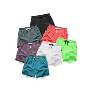 กางเกงวิ่งขาสั้นของผู้ชายกางเกงขาสั้นผ้าคอตตอน100% เอวยางยืดระบายอากาศได้ดีป้องกันริ้วรอยออกแบบได้ตามต้องการ - Product Image 1