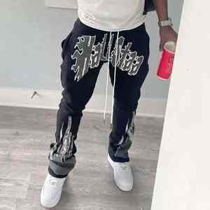 กางเกงสเวตเตอร์ผ้าฝ้ายสำหรับทั้งชายและหญิงกางเกงวิ่งแบบลำลองมีเชือกผูกปานกลางพิมพ์ลายหน้าจอได้ตามต้องการฤดูใบไม้ร่วงฤดูหนาว - Product Image 5