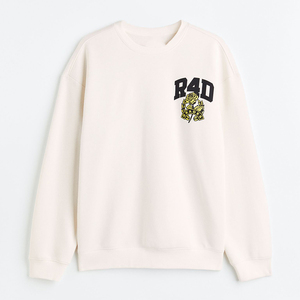 Sweat-shirt à col rond pour homme, sweat-shirt brodé blanc, fabricant 100% coton, sport, streetwear, sweat-shirts unis surdimensionnés - Product Image 6