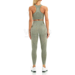 Ensemble de yoga pour femme 2026 de qualité supérieure, soutien-gorge rembourré, vêtements de fitness sans couture à effet push-up, motif uni, respirant, séchage rapide, personnalisable - Product Image 5