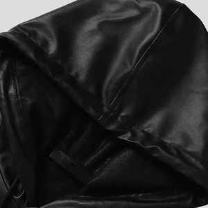 Sweat à capuche unisexe en cuir de haute qualité 100% - Col montant - Coupe ample - Impression numérique - Couleur unie - Streetwear - Hiver - Product Image 6