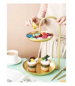 ชั้นวางคัพเค้ก2ชั้นเครื่องเงินโบราณดีไซน์หรูหราใช้ในห้องครัว - Product Image 2
