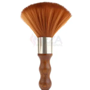 Brocha de afeitar de pelo sintético para hombres con mango de madera para uso en salón - Product Image 1