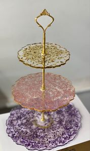 DINNING RELATED AFFICHAGE À LA MAIN DIY 3 Tier Forme Ronde Plateau De Fruits Époxy Moule Plateau De Thé Table Silicone Moule pour Résine Arts - Product Image 5