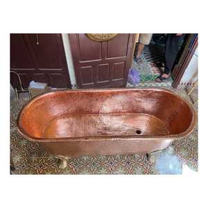 Baignoire autoportante en cuivre double de haute qualité fabriquée en Inde exportée d'Inde avec fonction de trempage - Product Image 2