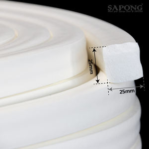 Caoutchouc éponge en silicone blanc de haute qualité SPSCQW6025X25 épaisseur de taille 25mm x largeur 25mm caoutchouc domestique d'usine OEM Thaïlande - Product Image 2