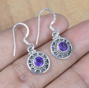 Trending Design <b>Earrings</b> Amethyst Gemstone 925 Solid <b>Sterling</b> <b>Silver</b> <b>Earring</b> for <b>Women</b> Girls Dangle <b>Earrings</b> <b>Silver</b> Jewellery - Product Image 5