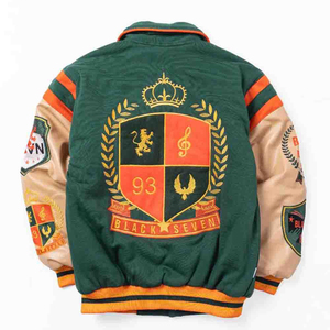 Chaquetas Varsity bordadas de lujo para hombre, chaqueta de calle para hombre, bombardero informal, estilo universitario, prendas de vestir exteriores con letras de retazos - Product Image 4