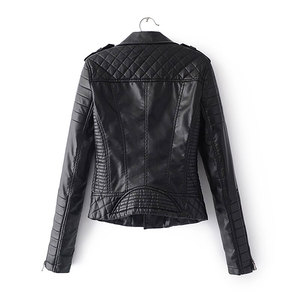 Veste en cuir véritable de mode de haute qualité pour femmes Veste en cuir d'hiver pour femmes Veste de motard en cuir pour femmes - Product Image 4