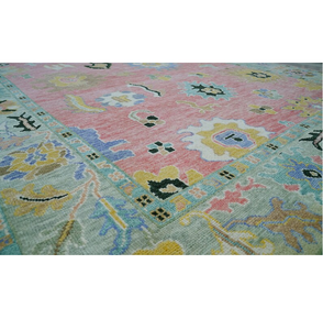 พรมมอสสีชมพูแบบถักมือสไตล์โมเดิร์นพรมชาติพันธุ์โบราณงานตามสั่งขนาด4x6, 5x8, 6x9, 8x10, 9x12, 10x14ฟุต - Product Image 4