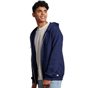 Pull polaire bon marché à logo personnalisé en gros pour hommes 100% sweats à capuche en coton molletonné à fermeture éclair - Product Image 6