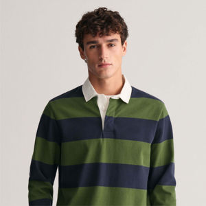 Chemises de rugby pour hommes avec logo d'équipe personnalisé OEM Polo de rugby à manches longues en coton à rayures Vente en gros personnalisé - Product Image 4