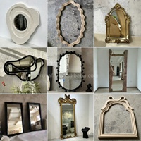 Miroir décoratif rustique en bois naturel sculpté à la main, miroir d'appoint de luxe pour la décoration de la maison, cadre en bois fait main
