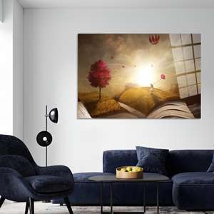 Impression sur toile Nature Inside Book : Art mural abstrait en verre, ART EN VERRE TÉMPERÉ - Product Image 1