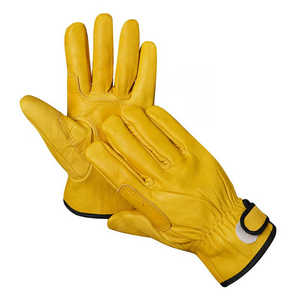 Guantes de trabajo para Conductor de cuero de grano de oveja con correa Guantes de conducción de trabajo resistentes a la abrasión y comodidad certificados EN420 - Product Image 3