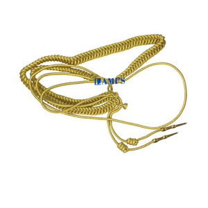 Aiguillettes uniformes de cérémonie couleur or en gros avec cordons de robe Aiguillettes à double pointe en laiton - Product Image 6