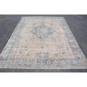 Tapis, 9,2x12,3 pieds, tapis vintage, tapis persan bleu en laine - Product Image 1