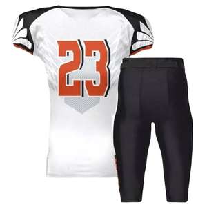 Personalizado al por mayor de alta calidad último diseño hombres sublimación logotipo personalizado fútbol americano Jersey blanco y negro - Product Image 5