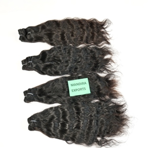 100% cuticule alignée vierge Double trame vendeur couleur noire faisceaux ondulés vietnamien indien Extensions de cheveux humains pas cher prix - Product Image 2