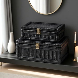 สไตล์โบฮีเมียนแบบไร้กาลเวลานำเสน่ห์งานฝีมือที่สง่างามแบบชนบทไปยังห้องใดก็ได้ของตกแต่งแบบเก๋ไก๋กล่องหวาย - Product Image 3