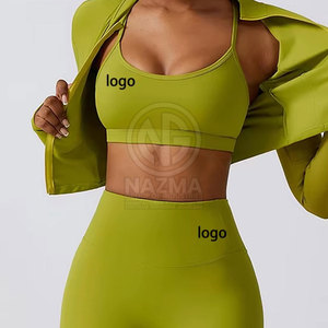 Conjunto Deportivo de 3 Piezas para Mujer, Venta Directa de Fábrica, Alta Calidad, Diseño Sólido, Transpirable, de Secado Rápido y Sin Costuras - Product Image 5