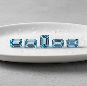 พลอยบลูโทปาซสวิสธรรมชาติทรงแปดเหลี่ยมเจียระไนแบบมรกต สำหรับการผลิตเครื่องประดับ ขายส่งจากโรงงาน ส่งออก - Product Image 4