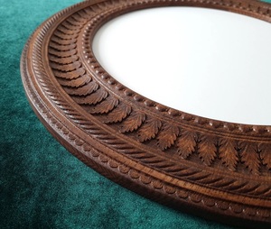 Cadre de miroir mural en bois artisanal Expoter indien pour salon chambre ou entrée utilisation disponible au prix de vente - Product Image 2